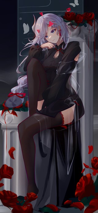 4K黑丝长发玫瑰美女
