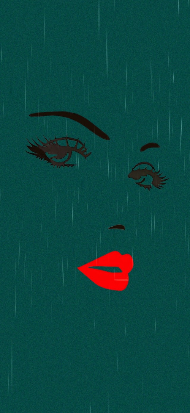 雨中眼神简约4K壁纸