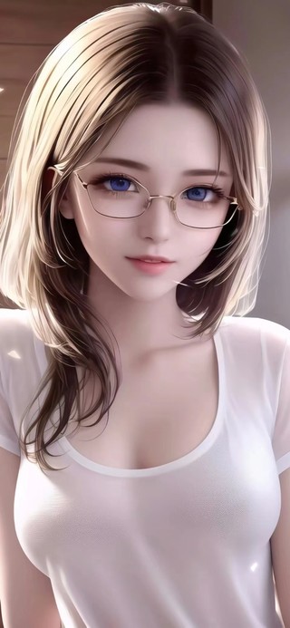 4k白色衬衫美少女