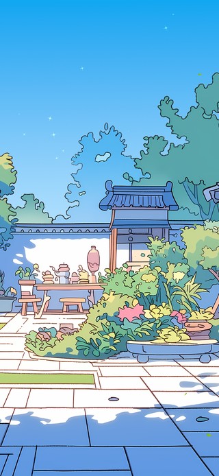 夜色庭院