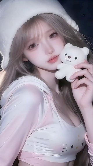 可爱玩偶贴贴少女