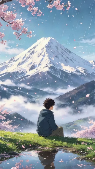 富士山下男孩
