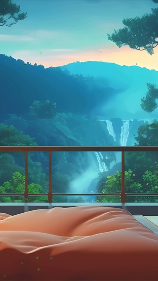 护眼星空夜景房屋树木