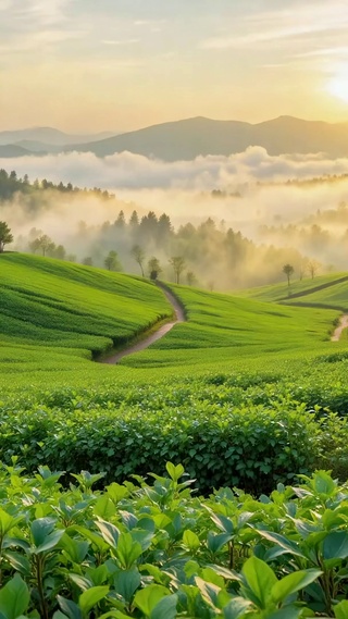 云雾茶山日出