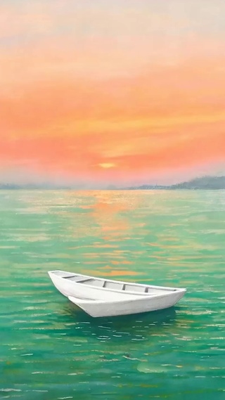 油画海景