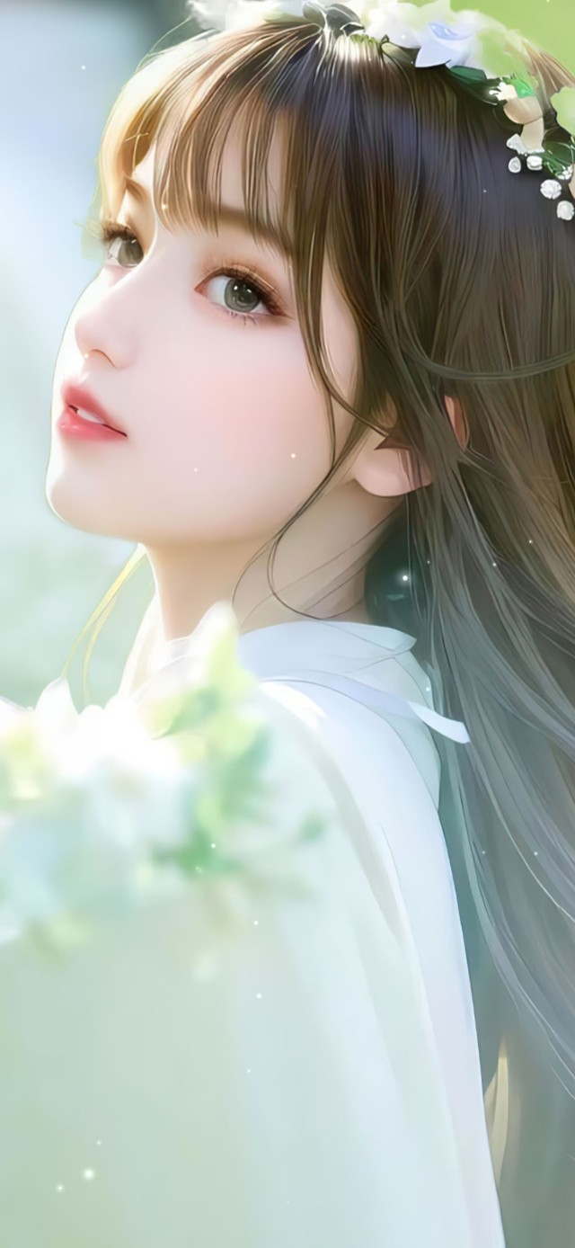 清纯治愈清新长发女孩