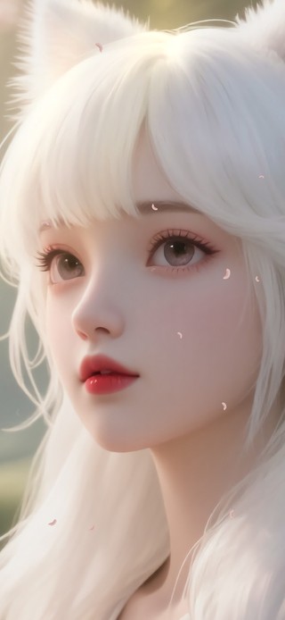 桃林白发小狐妖