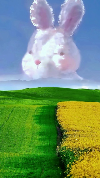 可爱油菜花田