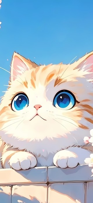 赏桃花的猫咪