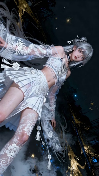 银发蕾丝仙姬的星河绝姿少女