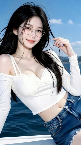 碧海蓝天清纯美女