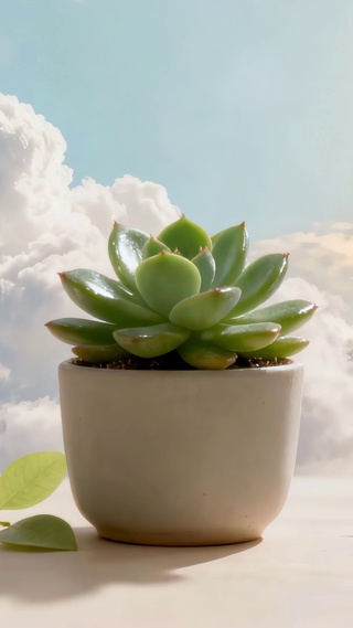 小清晰治愈系盆栽绿色植物多肉