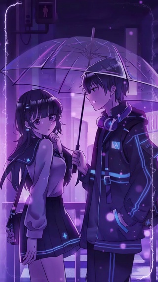 雨中情侣