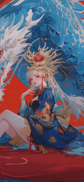 国潮二次元插画美少女