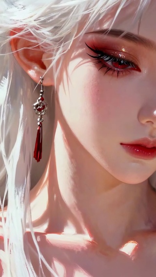 金箔飘落中的古风绝色动漫美女