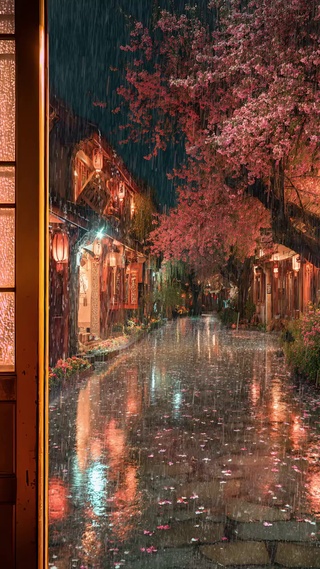 下雨天的古镇