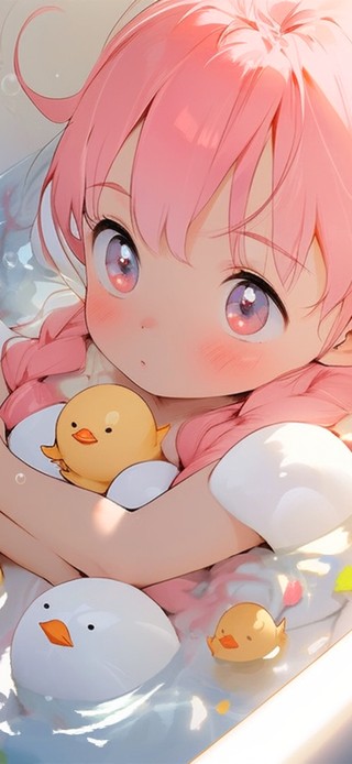 4k 浴缸泡泡女孩
