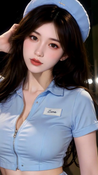 夜景街头制服清纯女神