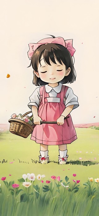 花田里的小女孩