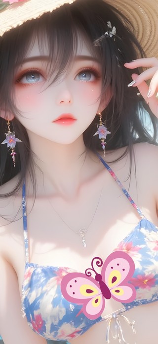 夏日泳池美女