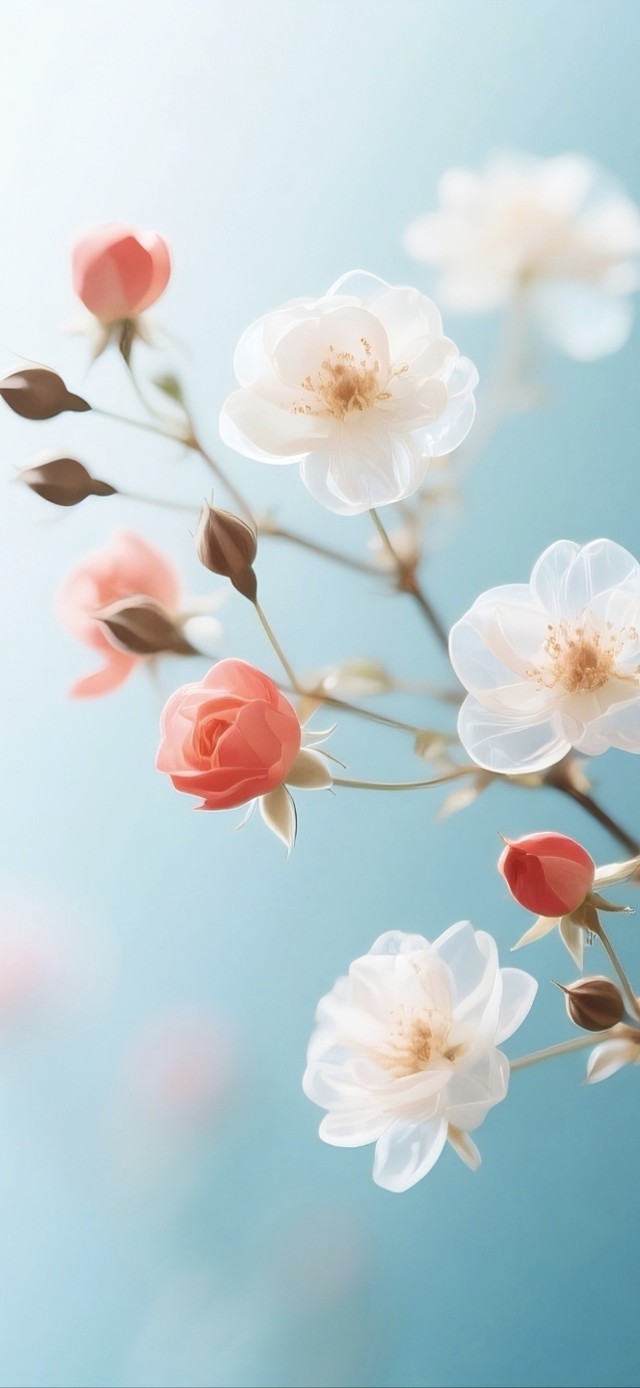 月光下唯美绢纱花