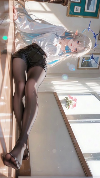 阳光黑丝衬衫美女