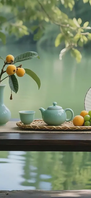 湖边琵琶小桌