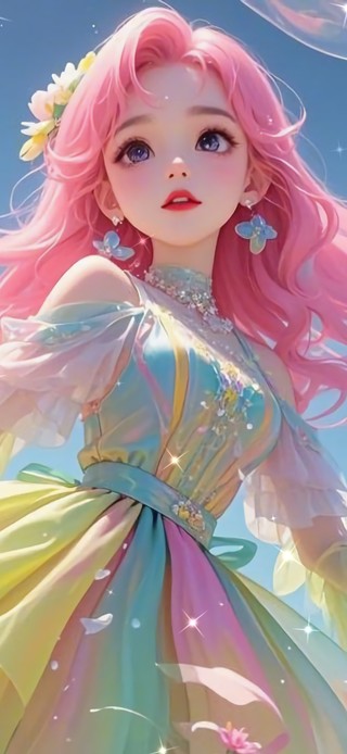 4K 粉发女生