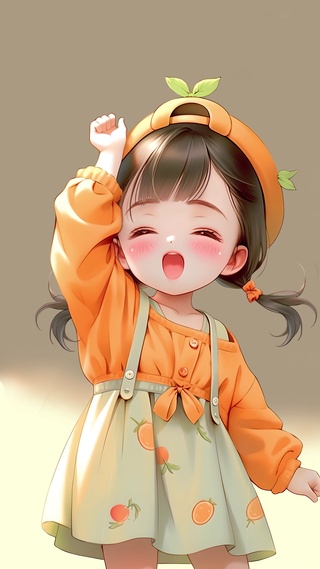叶子女孩