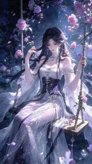 浪漫月光古风美女