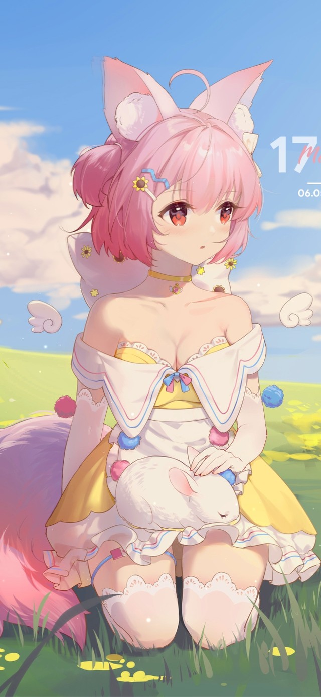 粉红兽耳少女