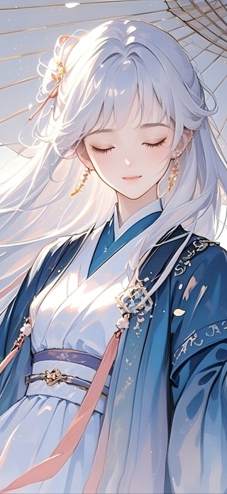 执伞樱花雪少女