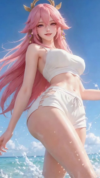 夏日海边八重神子