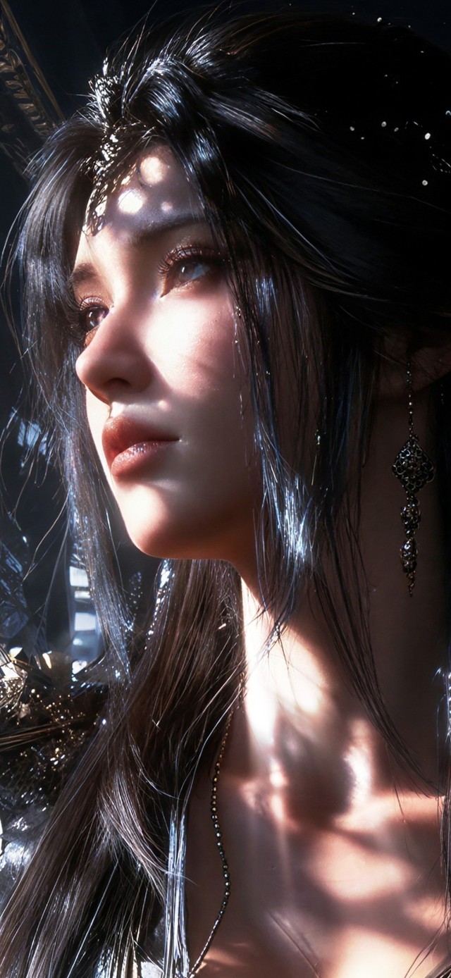 4k黑发黑裙少女