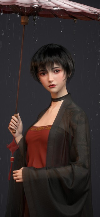 雨中古装少女