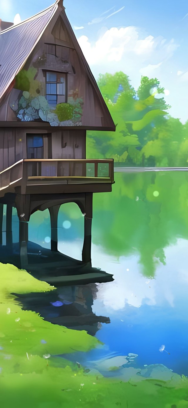 湖边木屋