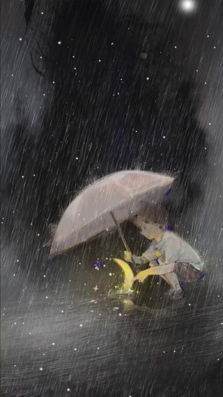 雨中少年