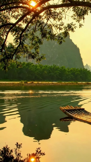 桂林漓江落日唯美风景
