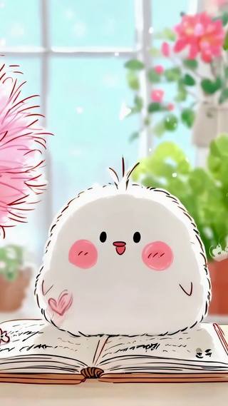 书桌上的小胖鸟