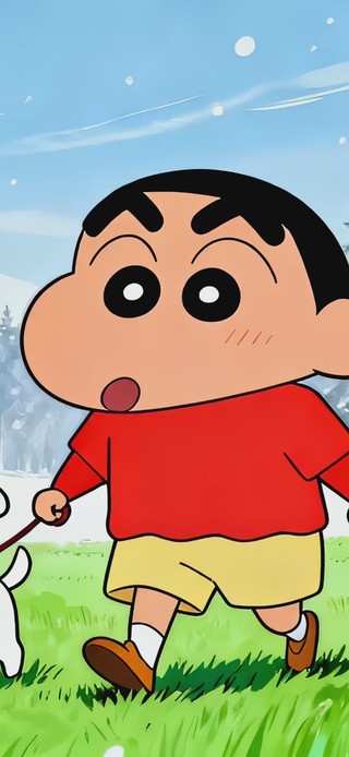 冬日松林遛狗小新