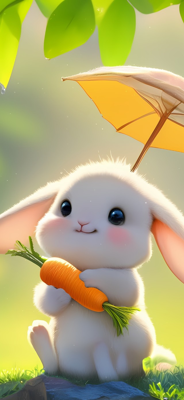 雨中小兔