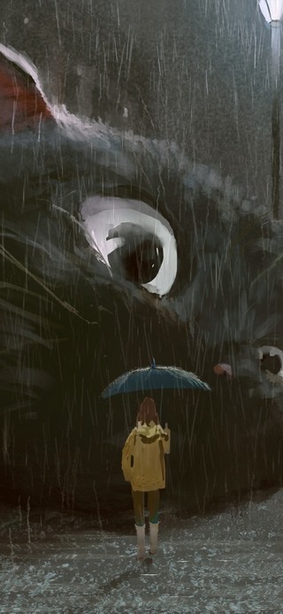 雨中的大猫