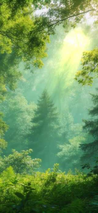 清新绿色繁茂树林