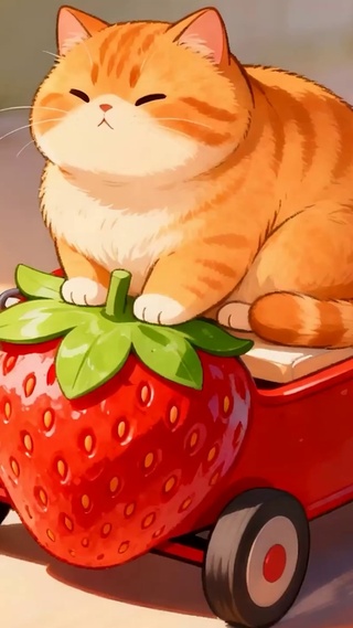 可爱猫咪坐在车上