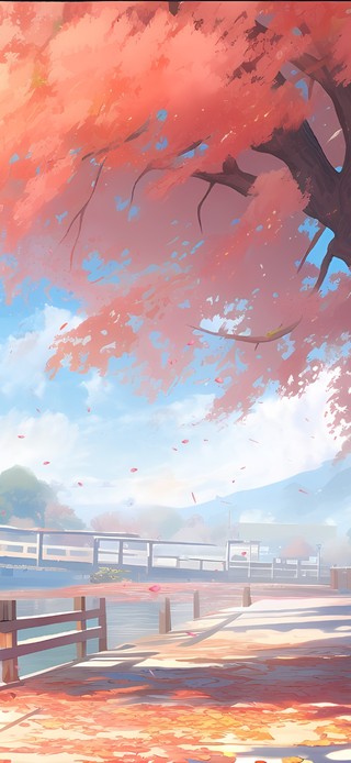 河边樱花树