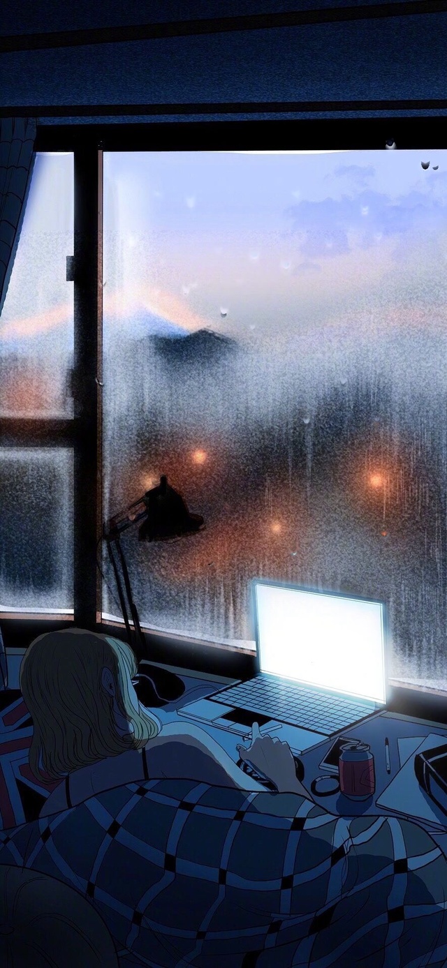 周末-窗外在下雨