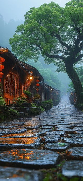 雨中小路