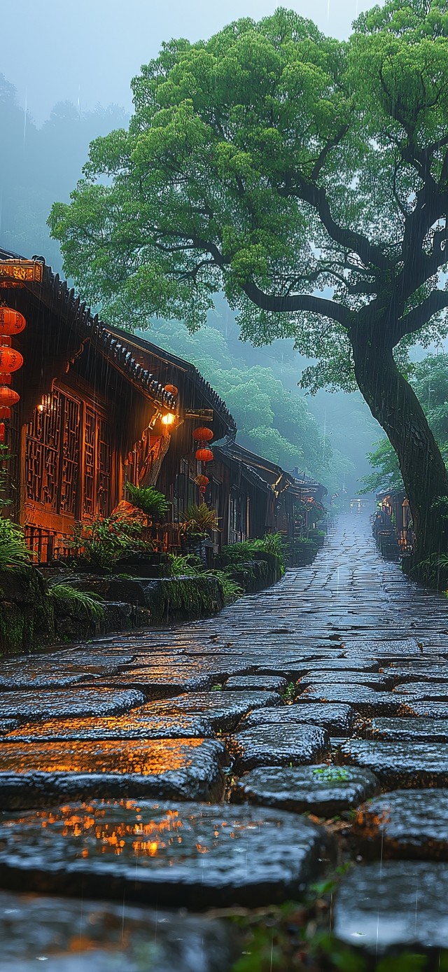 雨中小路