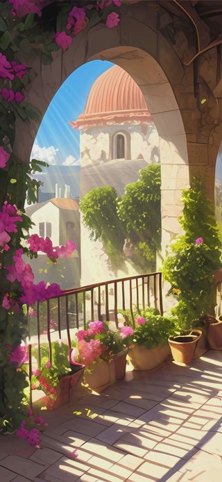 护眼花景