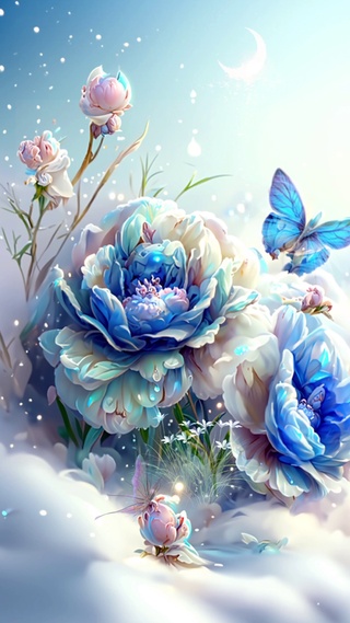 雪中牡丹